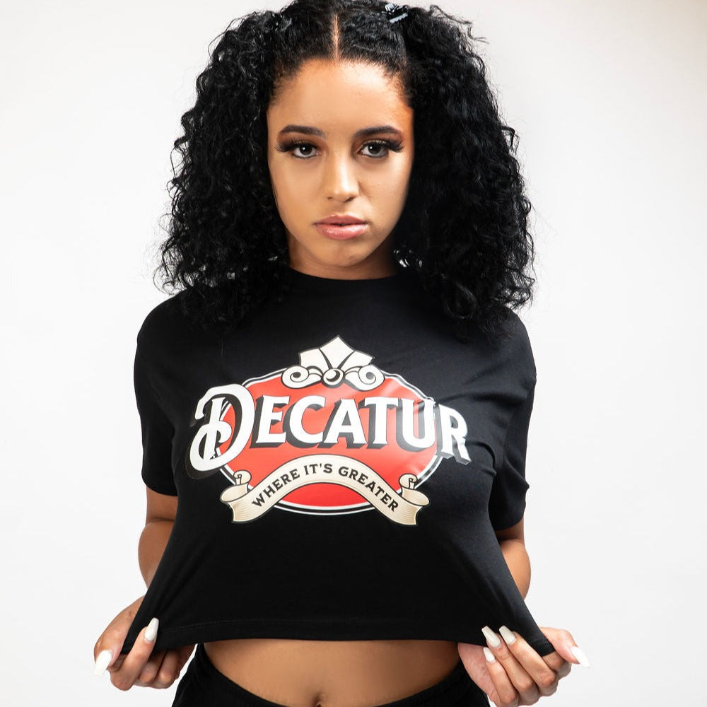 Decatur Cropped Tee - Black